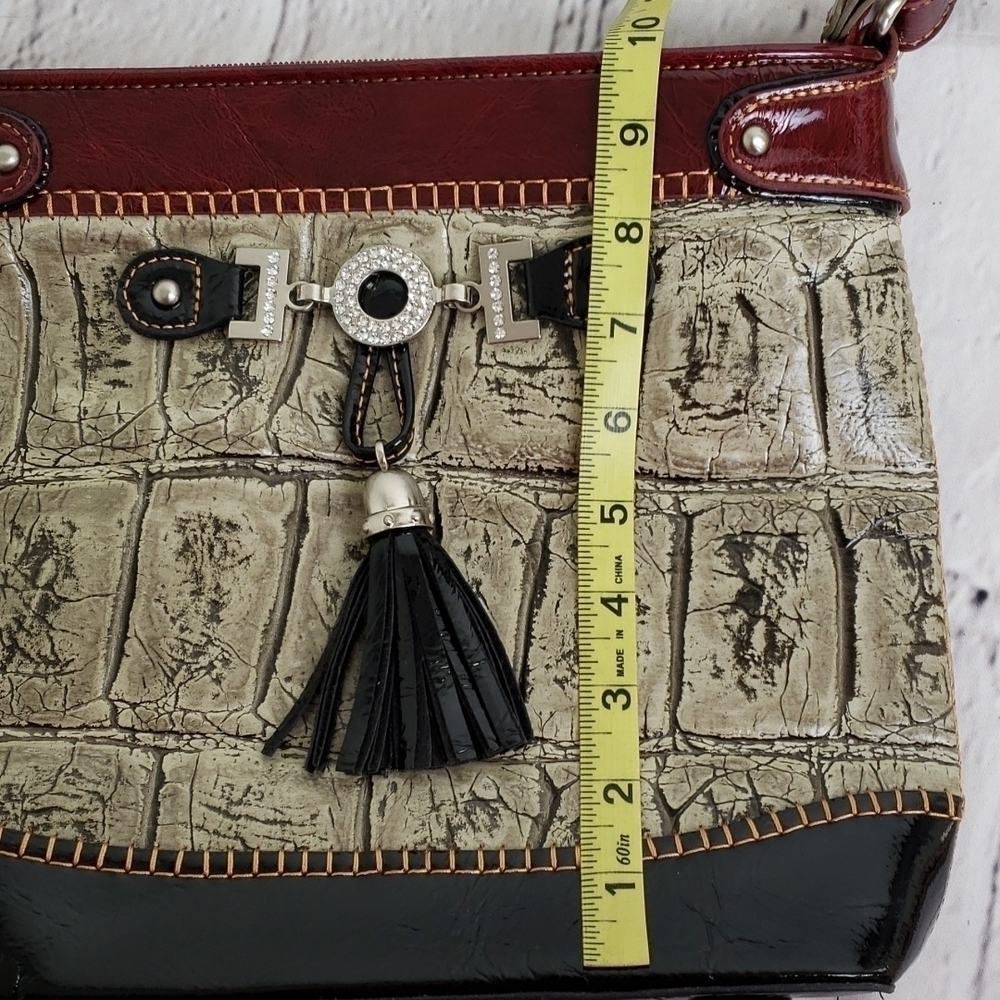 Vintage MC Faux Leather Croc Embossed Shoulder Crossbody Bag Unused EUC - Picture 12 of 15